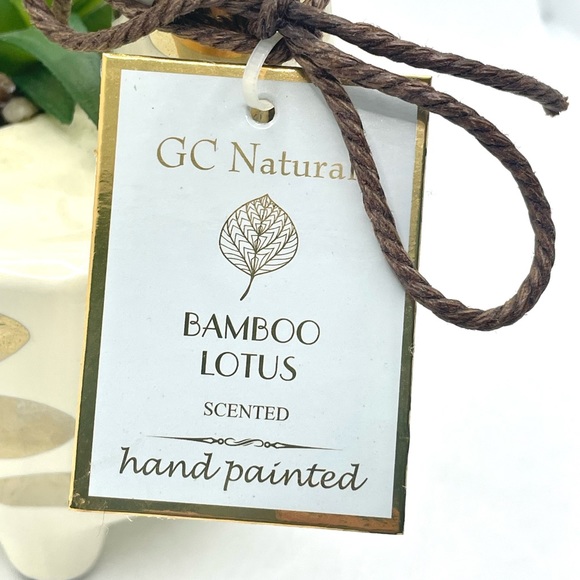 GC Natural Gold Spotted Ivory Ceramic Giraffe Faux Succulent Planter Decor. NWT - Picture 5 of 7